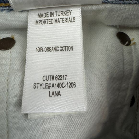 AGOLDE Lana MId-Rise Raw Hem Button-Fly Straight Jeans Women's Size 27 - Picture 10 of 10